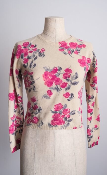 ANNA MOLINARI 1996 Floral Wool Sweater (XS)