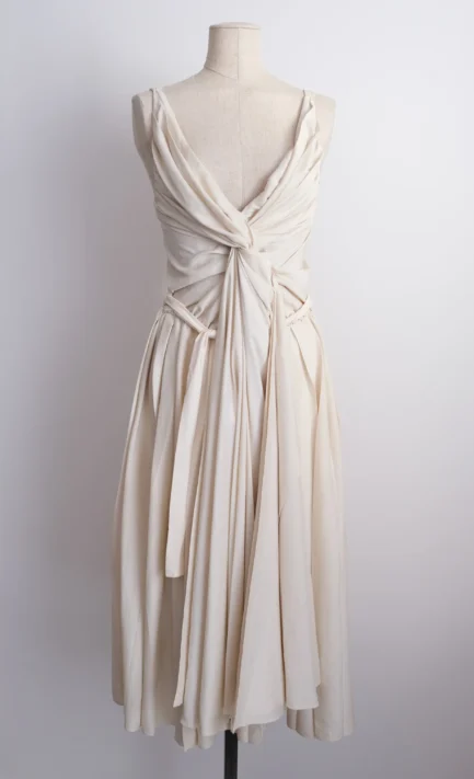 CHLOE 2006 Ecru Cascade Dress (S)