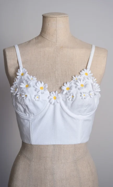 LOLITA LEMPICKA 1990 Daisy Flower Cotton Corset (S)