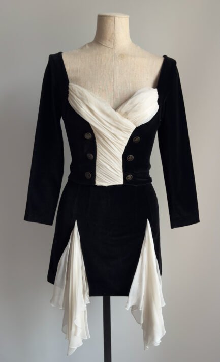 CHANTAL THOMASS 1994 Claudia Schiffer Velvet Set (XS)