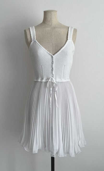 BLUMARINE 1994 White Cotton Mini Dress (M-L)
