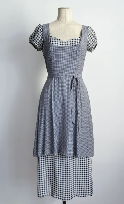LOLITA LEMPICKA 1980's Blue Vichy Apron Dress (S)