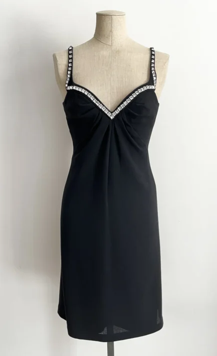 THIERRY MUGLER 1990's Black Strass Dress (S)