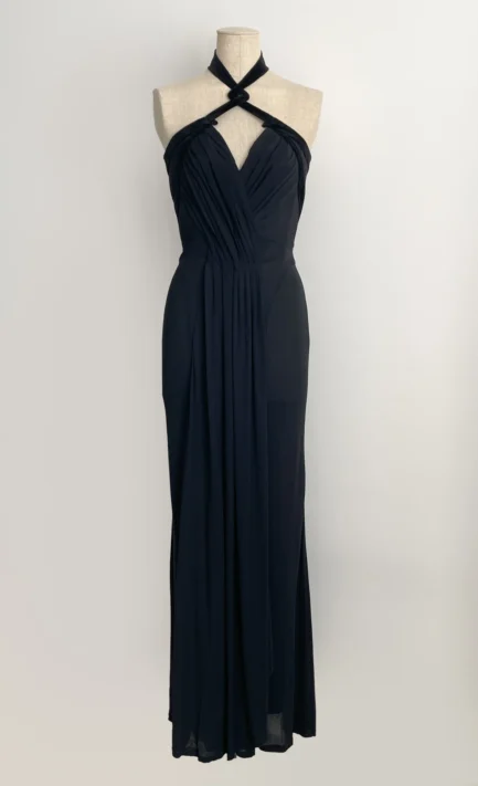 THIERRY MUGLER 1998 Dark Velvet Detail Gown (S)