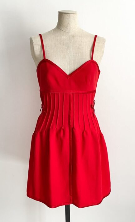 VALENTINO 1994 Claudia Schiffer Red Mini Dress (S)