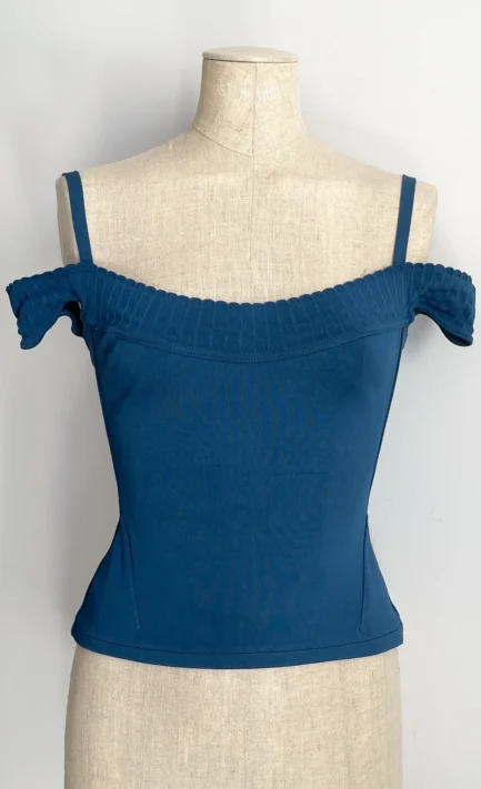 ALAÏA 1992 Off Shoulder Blue Top (S)