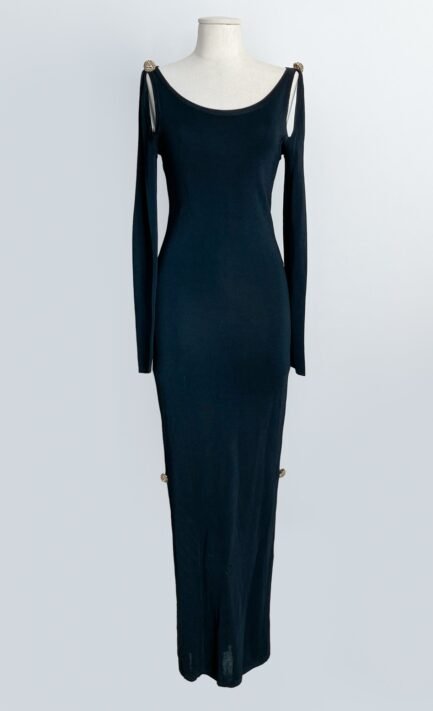 CHRISTIAN LACROIX 1992 Black Cut Out Ornament Dress (S)