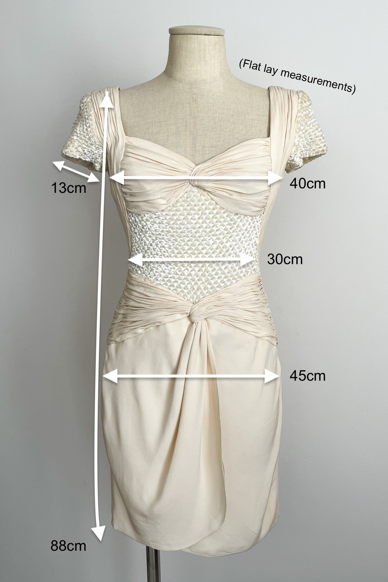 EMERIEU-Valentino-Haute-Couture-spring-summer-1995-ecru-mid-length-dress-measurements