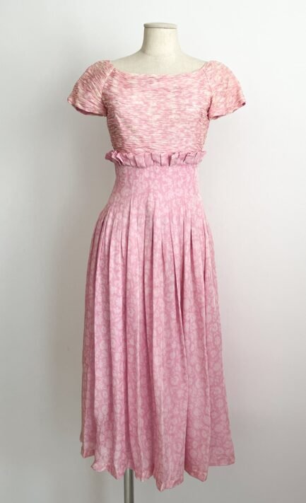 VALENTINO 1990 Pink Pleated Gown (S)