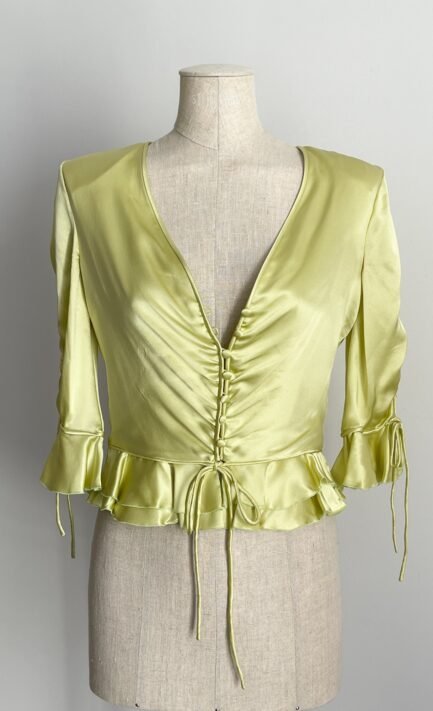 VALENTINO 2004 Green Silk Blouse (M)