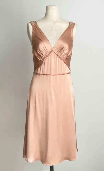 CHLOÉ 2005 Pink Champagne Silk Dress (S)