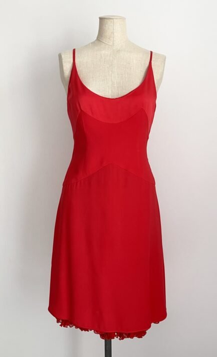 VALENTINO 1994 Red Midi Dress (L)