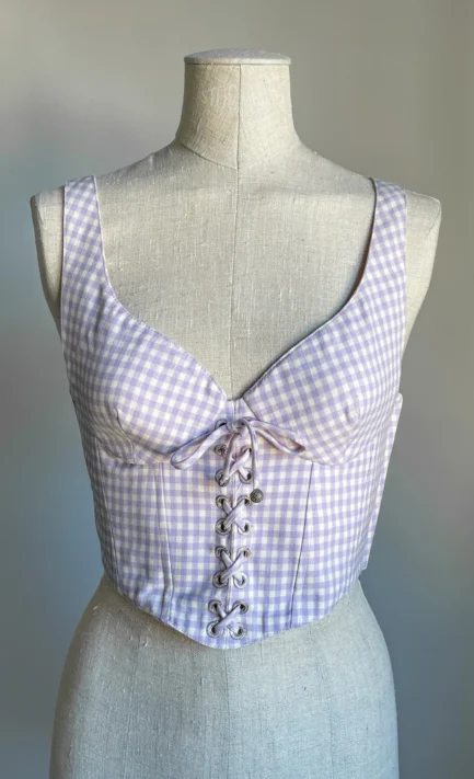 ISTANTE by Versace 1995 Vichy Lilac Corset (S)