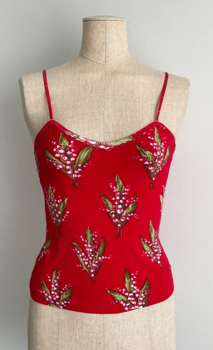 BLUMARINE 1998 Lily of the valley Red Top (S-M)