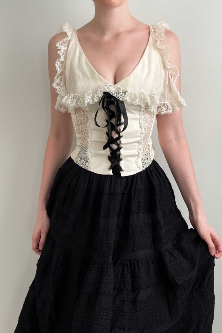 Valerina Lace Corset Dress - Pearl Ivory