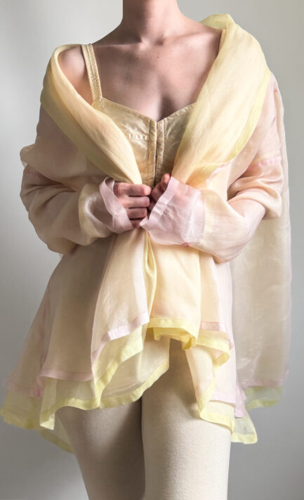 DOLCE & GABBANA 1990 Pastel Silk Blouse / Mini Dress