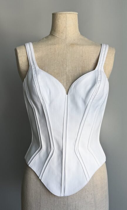 THIERRY MUGLER 1995 White Structured Lace Up Corset (M-L)