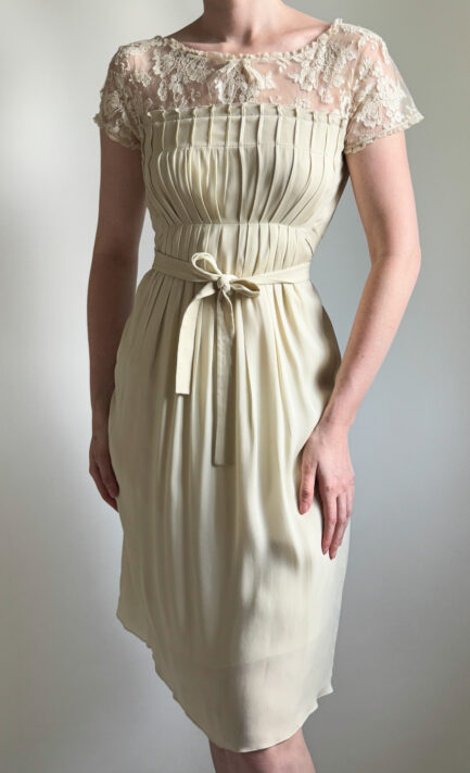 VALENTINO 2008 Cream Babydoll Midi Dress (S-L)