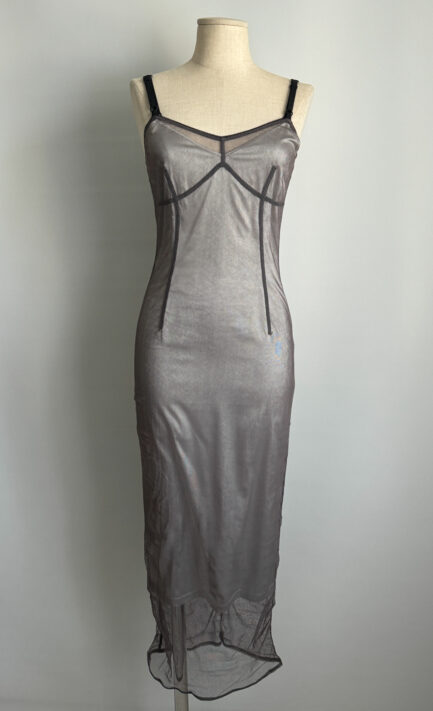 D&G 1998 Black & Silver Mesh Double-Layered Dress (XS)