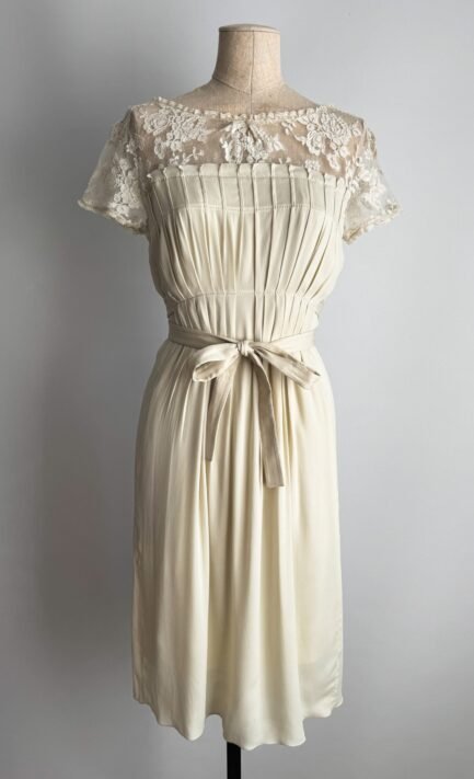 VALENTINO 2008 Cream Babydoll Midi Dress (S-L)