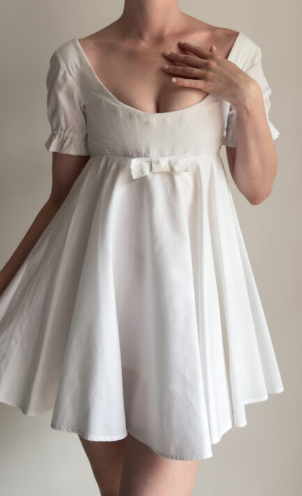 VIVIENNE WESTWOOD 1992 White Cotton Babydoll Corset Mini Dress (XXS-XS)