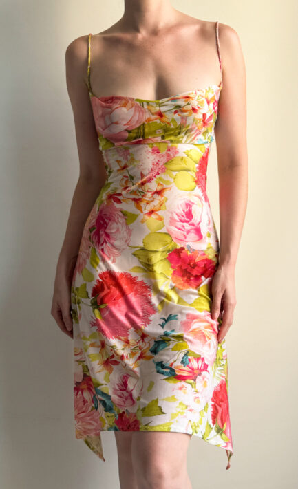 ROBERTO CAVALLI 2001 Floral Print Midi Summer Dress (M)