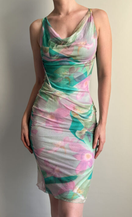 VERSACE 1999 Kate Moss Floral Mesh Dress (S)
