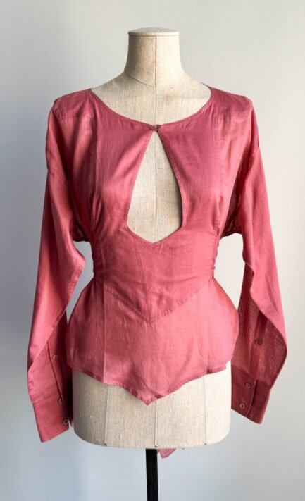 GUCCI 2004 Pink Coral Cut Out Cotton Top (S-M-L)