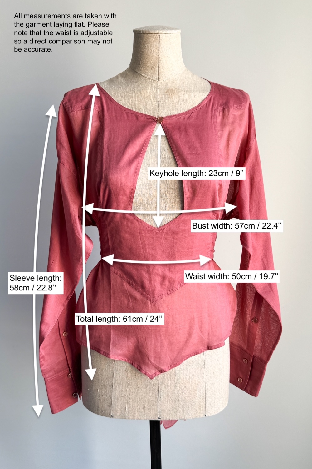 EMERIEU-Gucci-2004-pink-cotton-keyhole-blouse-long-sleeve-shirt-measurements