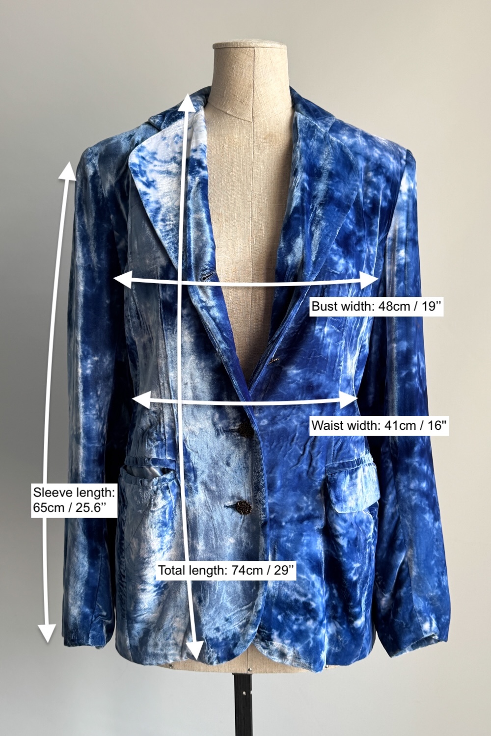 EMERIEU-Todd-Oldham-FW-1994-blue-veltvet-jacket-button-blazer-measurements