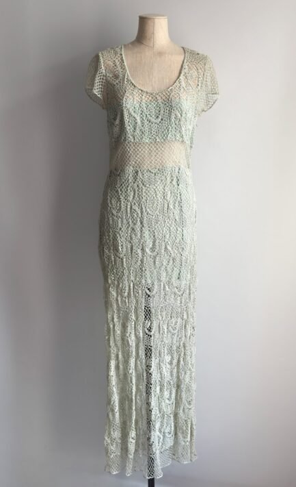 CHLOÉ 1994 Light Mint Fishnet Maxi Dress (M)