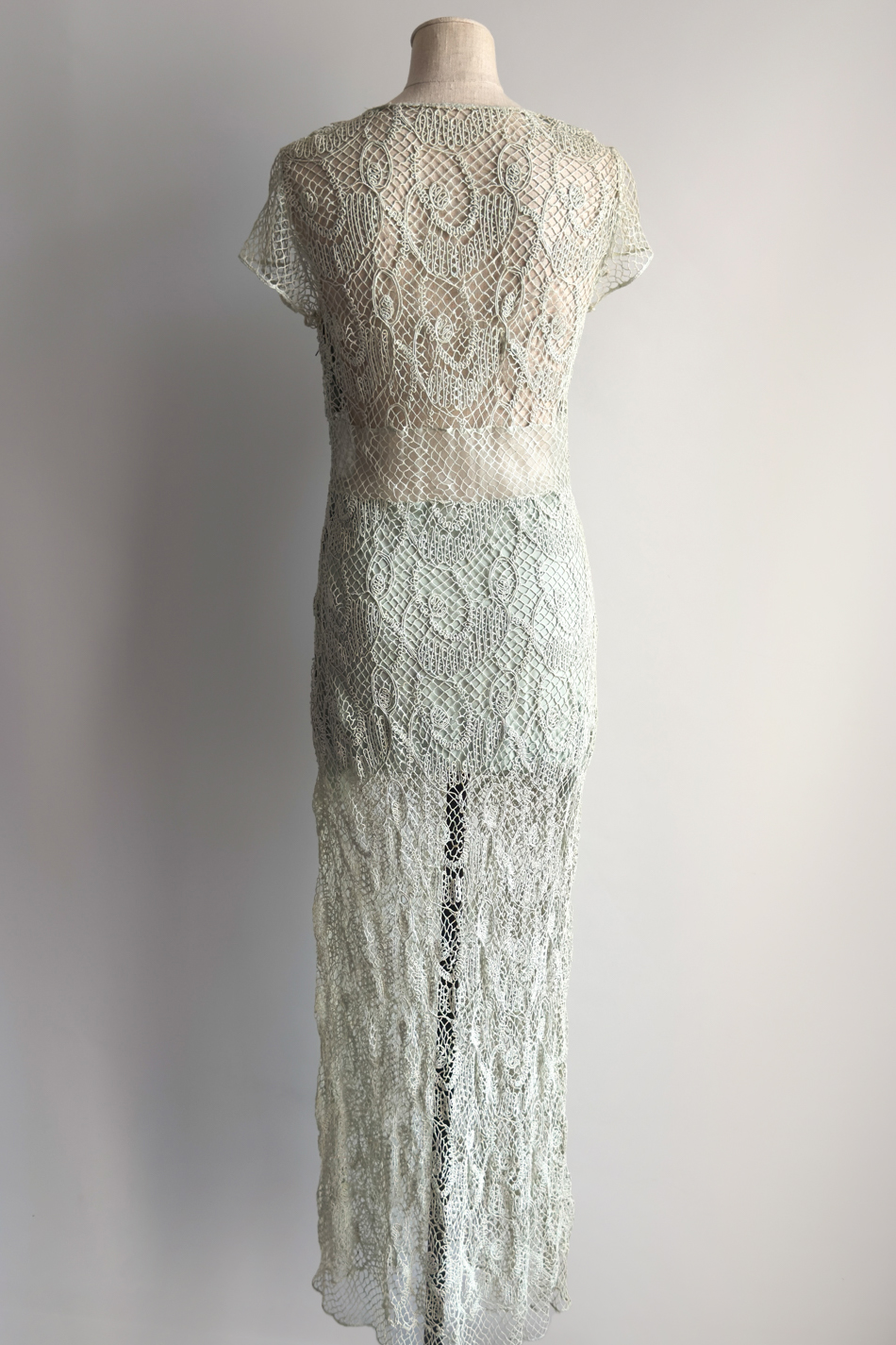 EMERIEU-Chloé-by-Karl-Lagerfeld-SS-1994-vintage-blue-green-light-mint-color-fishet-maxi-dress-4