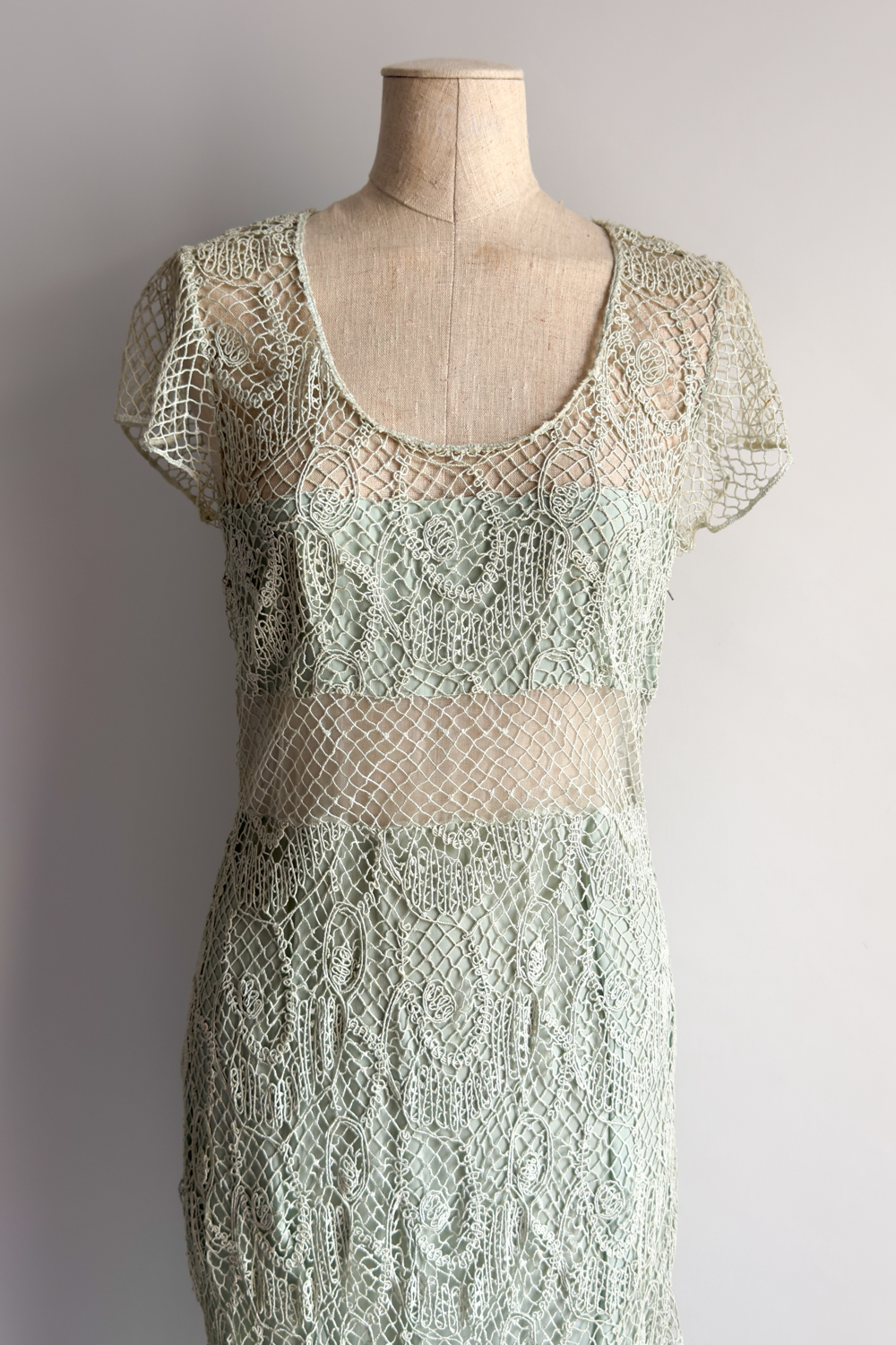 EMERIEU-Chloé-by-Karl-Lagerfeld-SS-1994-vintage-blue-green-light-mint-color-fishet-maxi-dress-5