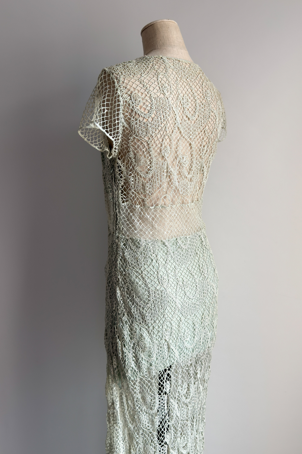 EMERIEU-Chloé-by-Karl-Lagerfeld-SS-1994-vintage-blue-green-light-mint-color-fishet-maxi-dress-7