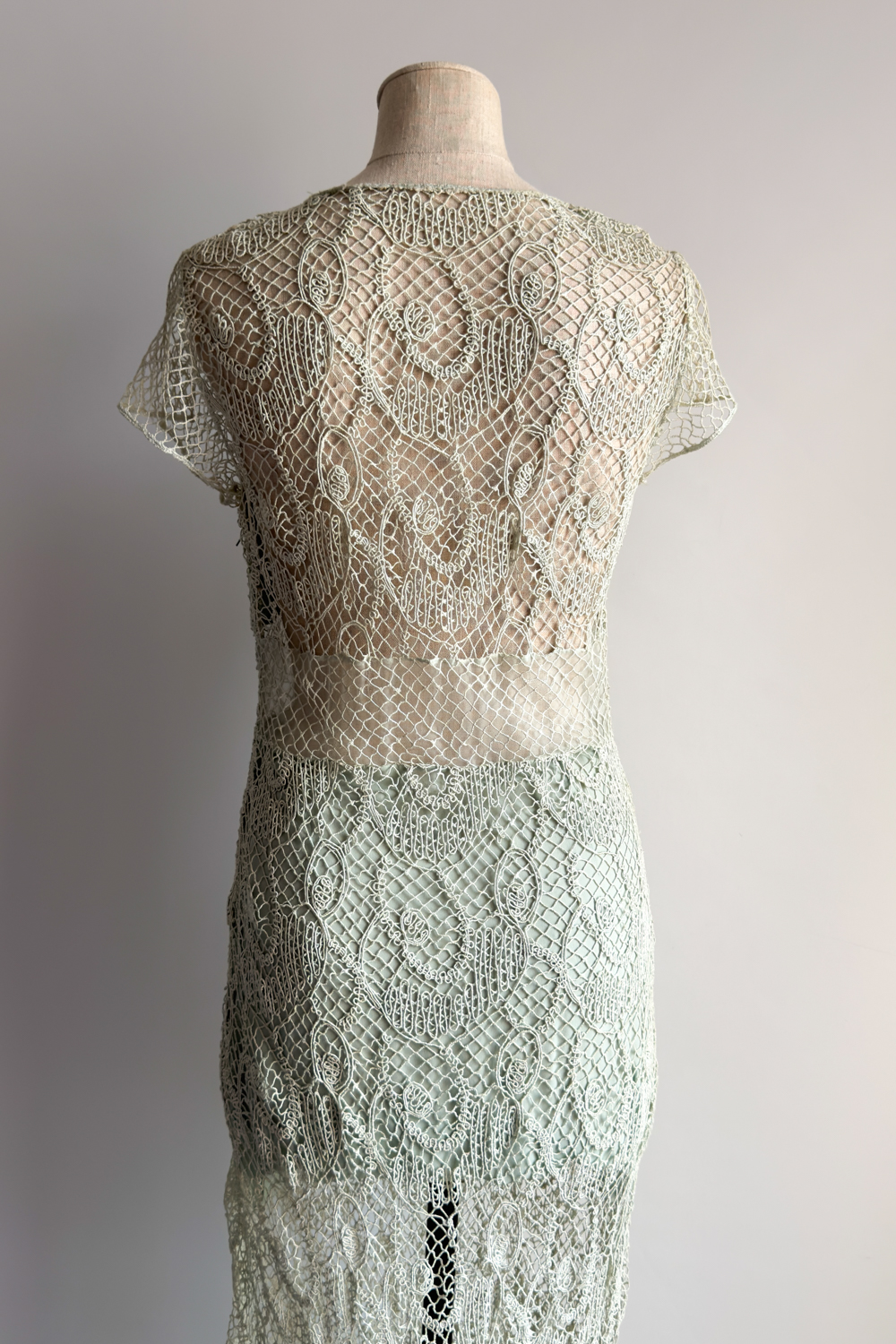 EMERIEU-Chloé-by-Karl-Lagerfeld-SS-1994-vintage-blue-green-light-mint-color-fishet-maxi-dress-8