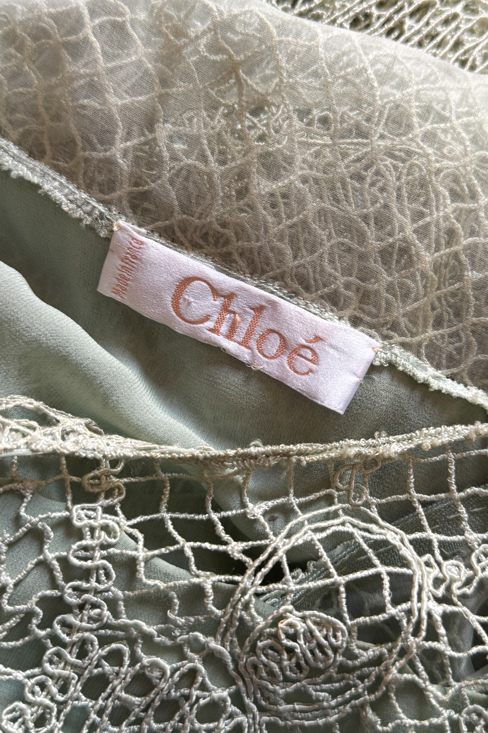 EMERIEU-Chloé-by-Karl-Lagerfeld-SS-1994-vintage-blue-green-light-mint-color-fishet-maxi-dress-label