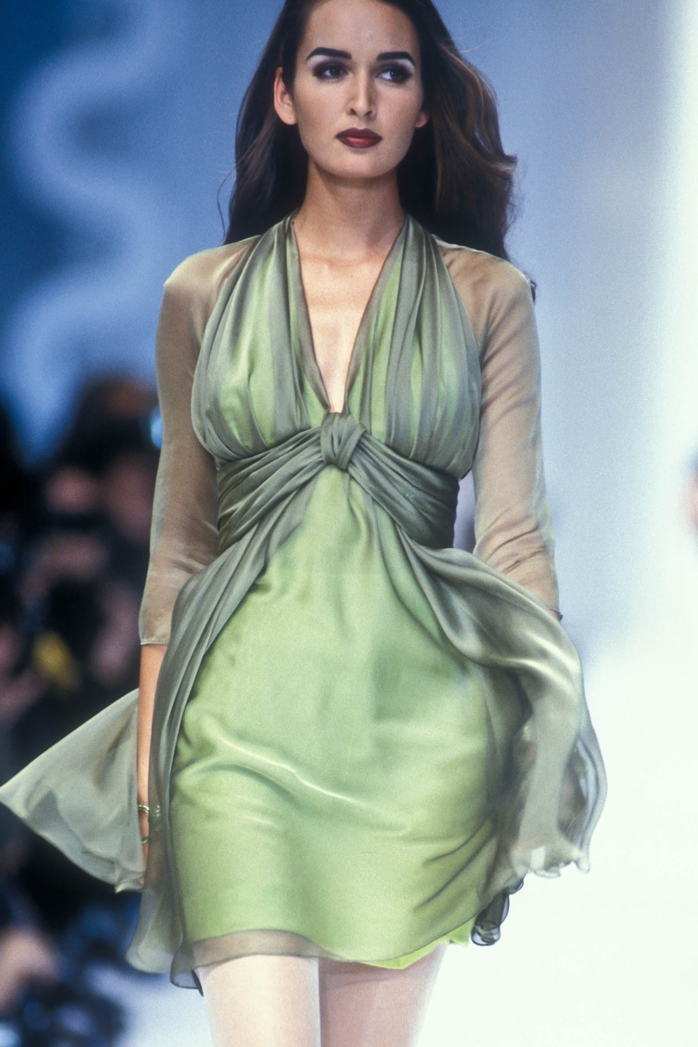 EMERIEU-Chloé-by-Martine-Sitbon-SS-1992-vintage-green-silk-midi-dress-runway