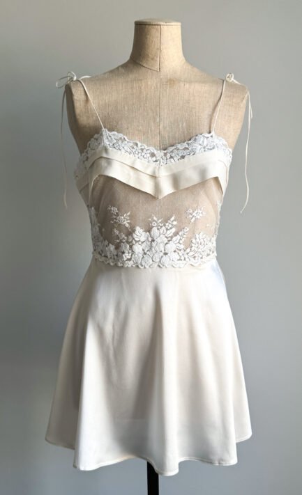 LA PERLA 2000's White Silk Slip Dress (M)