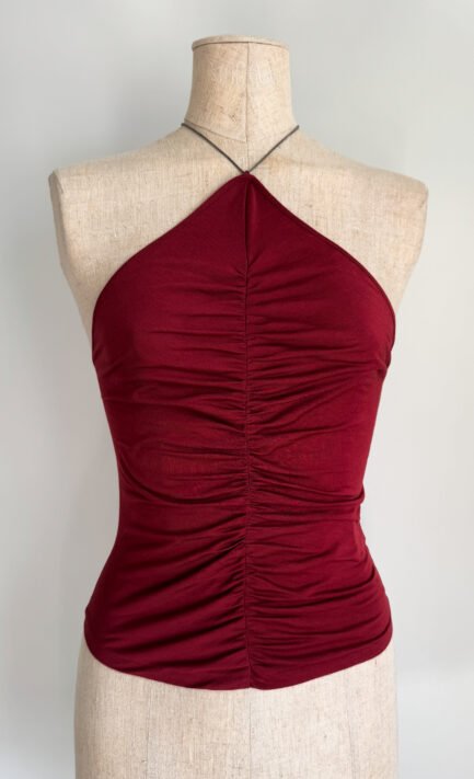 GUCCI 2000's Burgundy Halter Top (S)