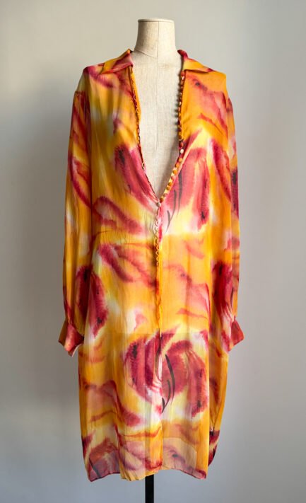 CHRISTIAN DIOR 2001 Abstract Printed Shirt Dress