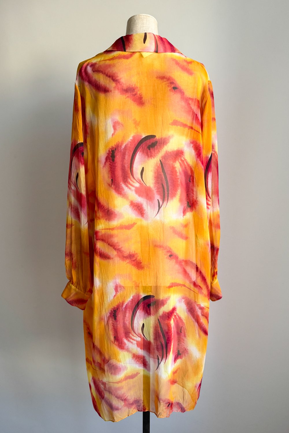 EMERIEU-Christian-Dior-by-John-Galliano-SS-2001-orange-red-printed-button-midi-dress-5