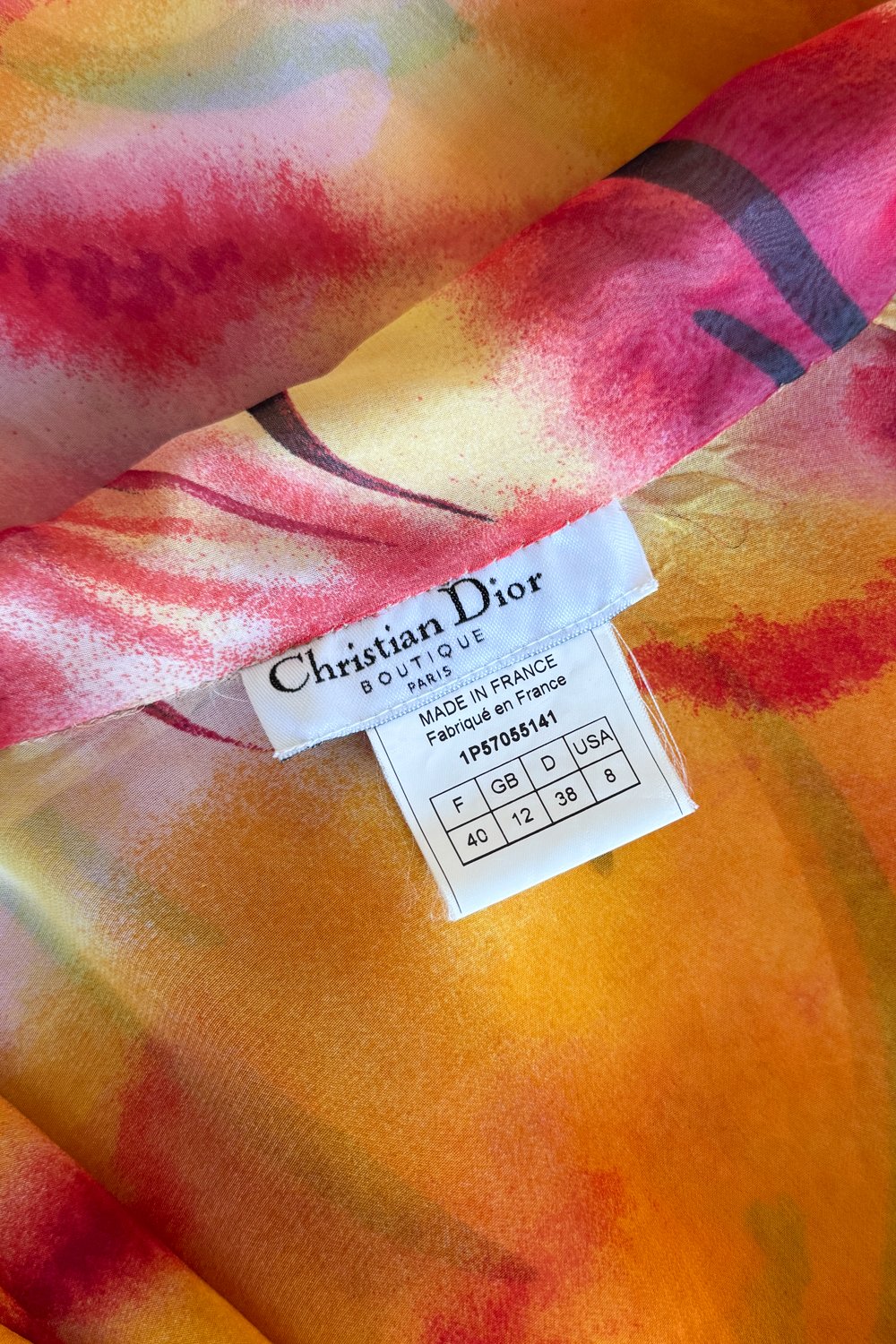 EMERIEU-Christian-Dior-by-John-Galliano-SS-2001-orange-red-printed-button-midi-dress-label