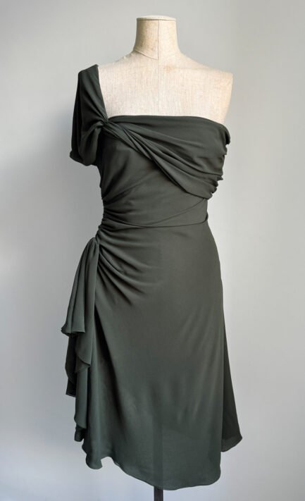 VALENTINO 2005 Corseted Midi Silk Dress (M)