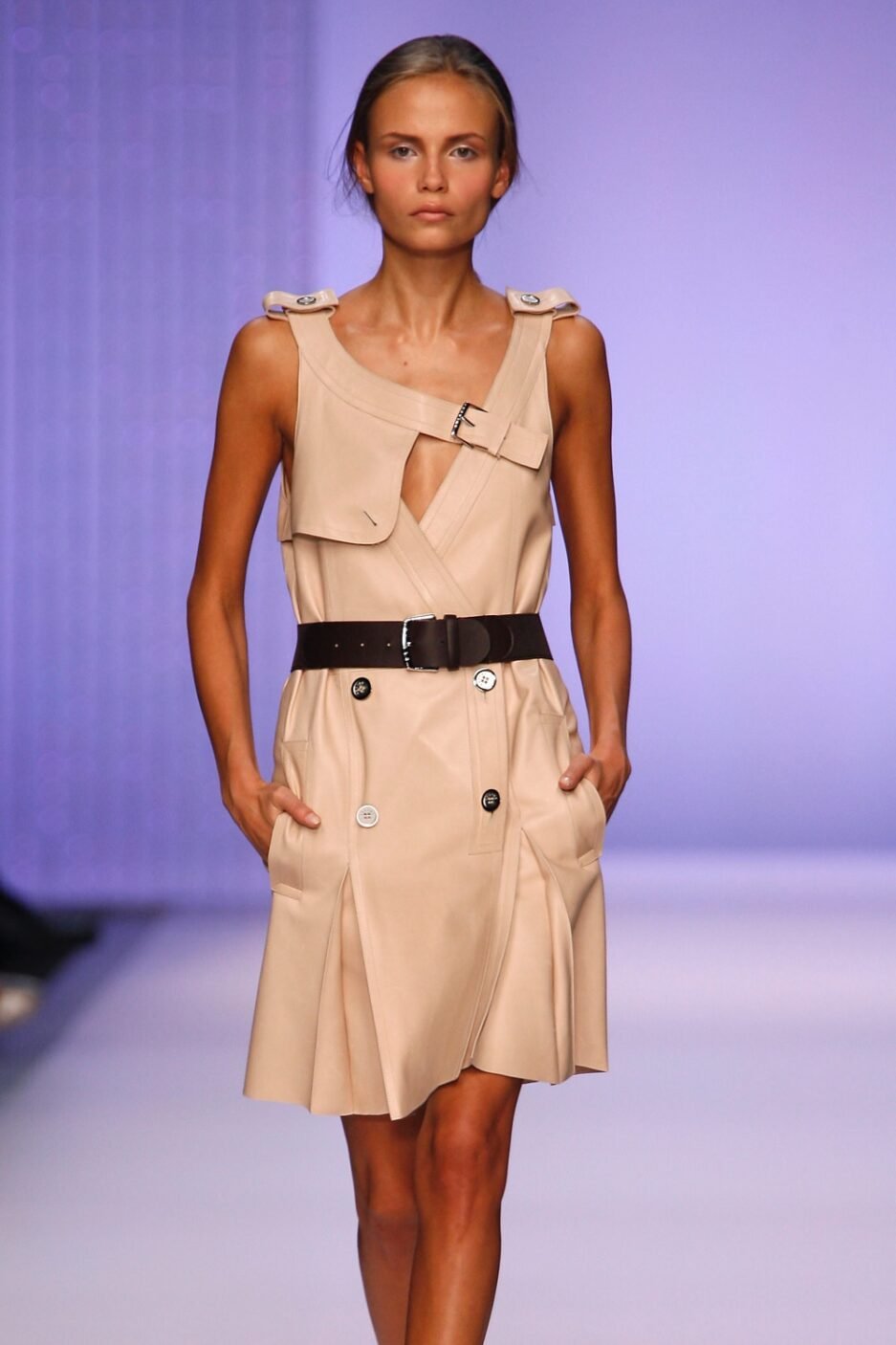 knee length dresses for ladies Celine by Phoebe Philo Pre-Fall 2012 Cobalt Blue Lambskin Leather Shif   Amarcord Vintage Fashion