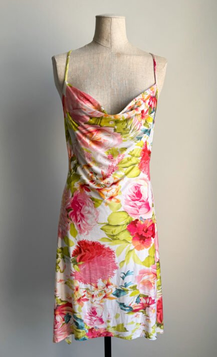 ROBERTO CAVALLI 2001 Floral Print Summer Midi Dress (M)