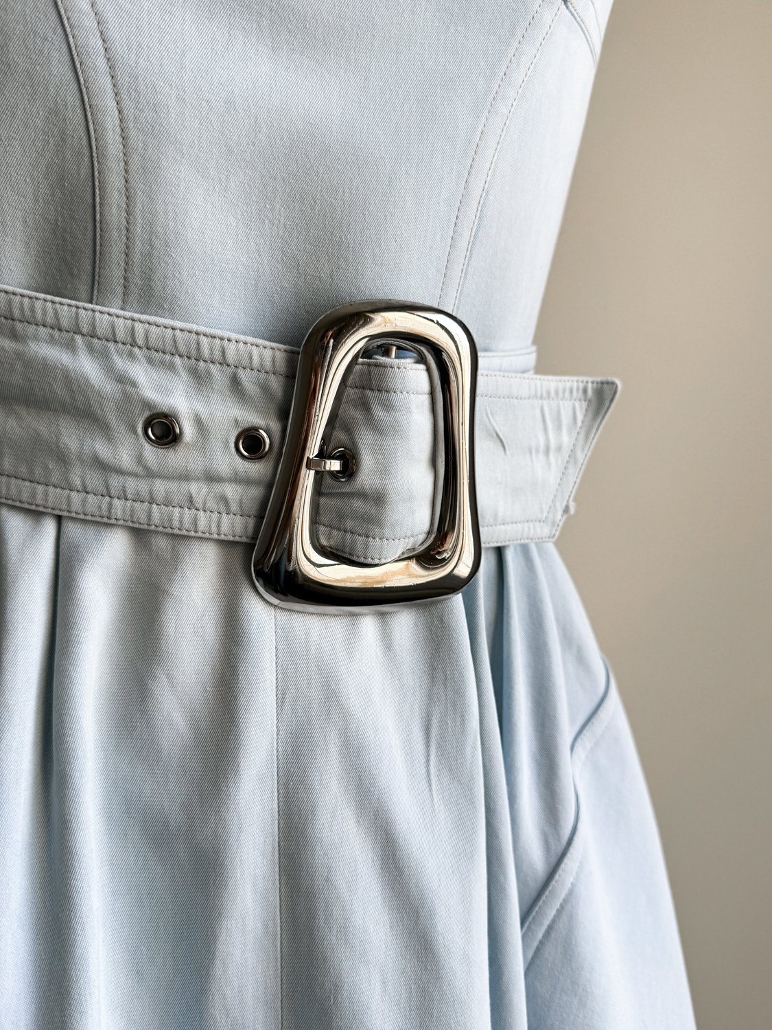 EMERIEU-Thierry-Mugler-SS-1990-vintage-light-blue-cotton-skater-belted-midi-summer-dress-6