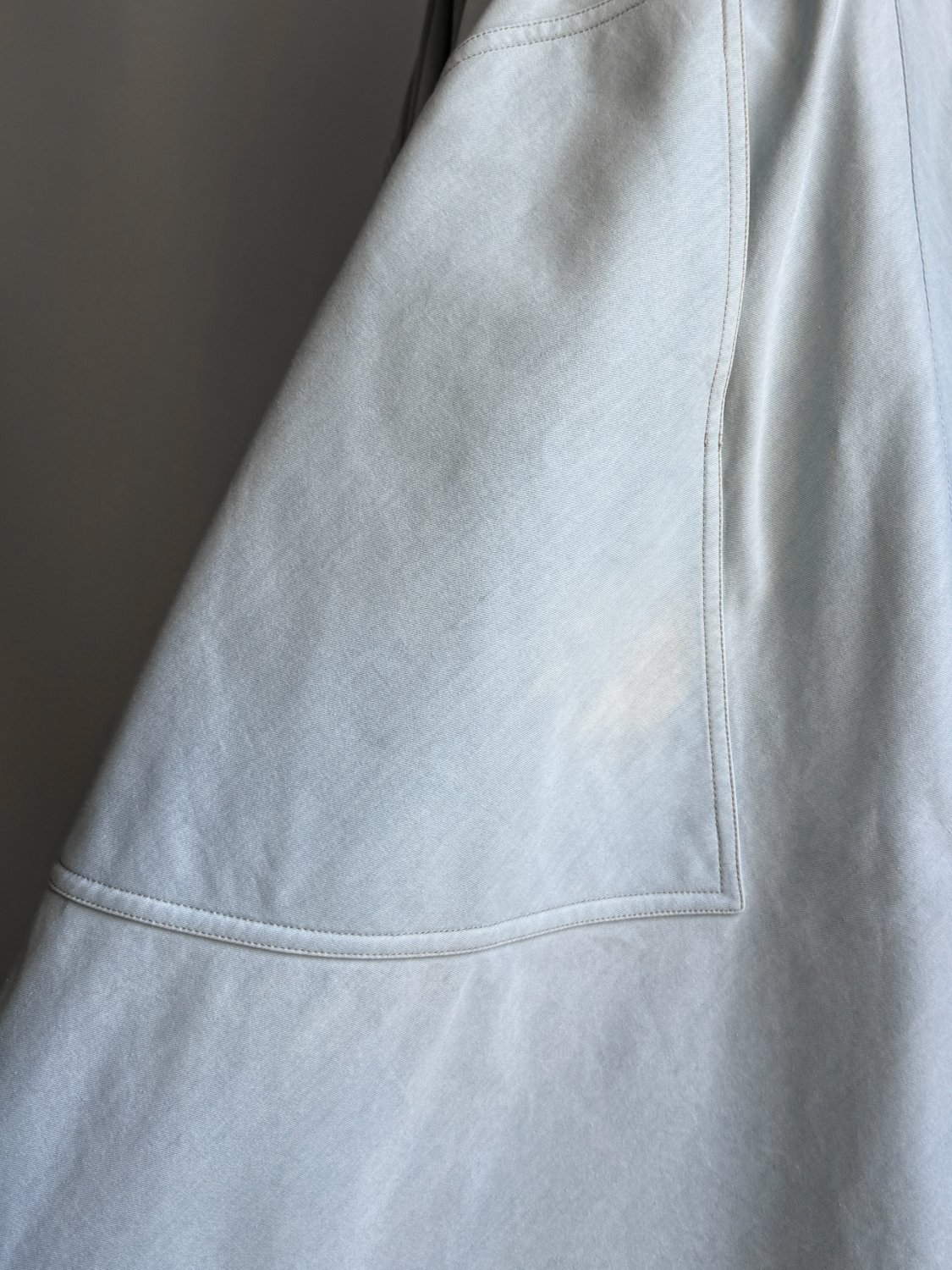 EMERIEU-Thierry-Mugler-SS-1990-vintage-light-blue-cotton-skater-belted-midi-summer-dress-flaw