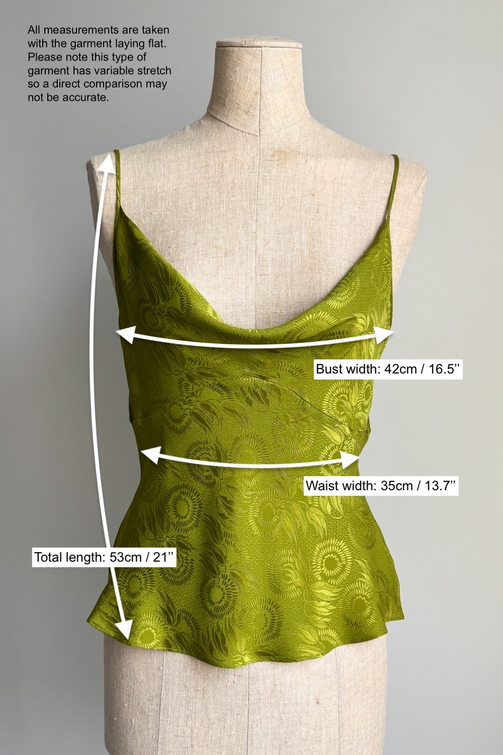 EMERIEU-christian-dior-by-john-galliano-SS-1998-vintage-chartreuse-green-silk-caraco-top-measurements