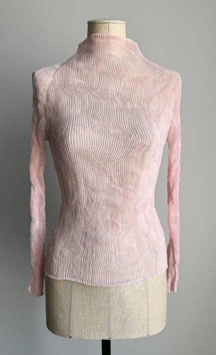 ISSEY MIYAKE 1993 Pink Pleated Long Sleeve Top (S-M)