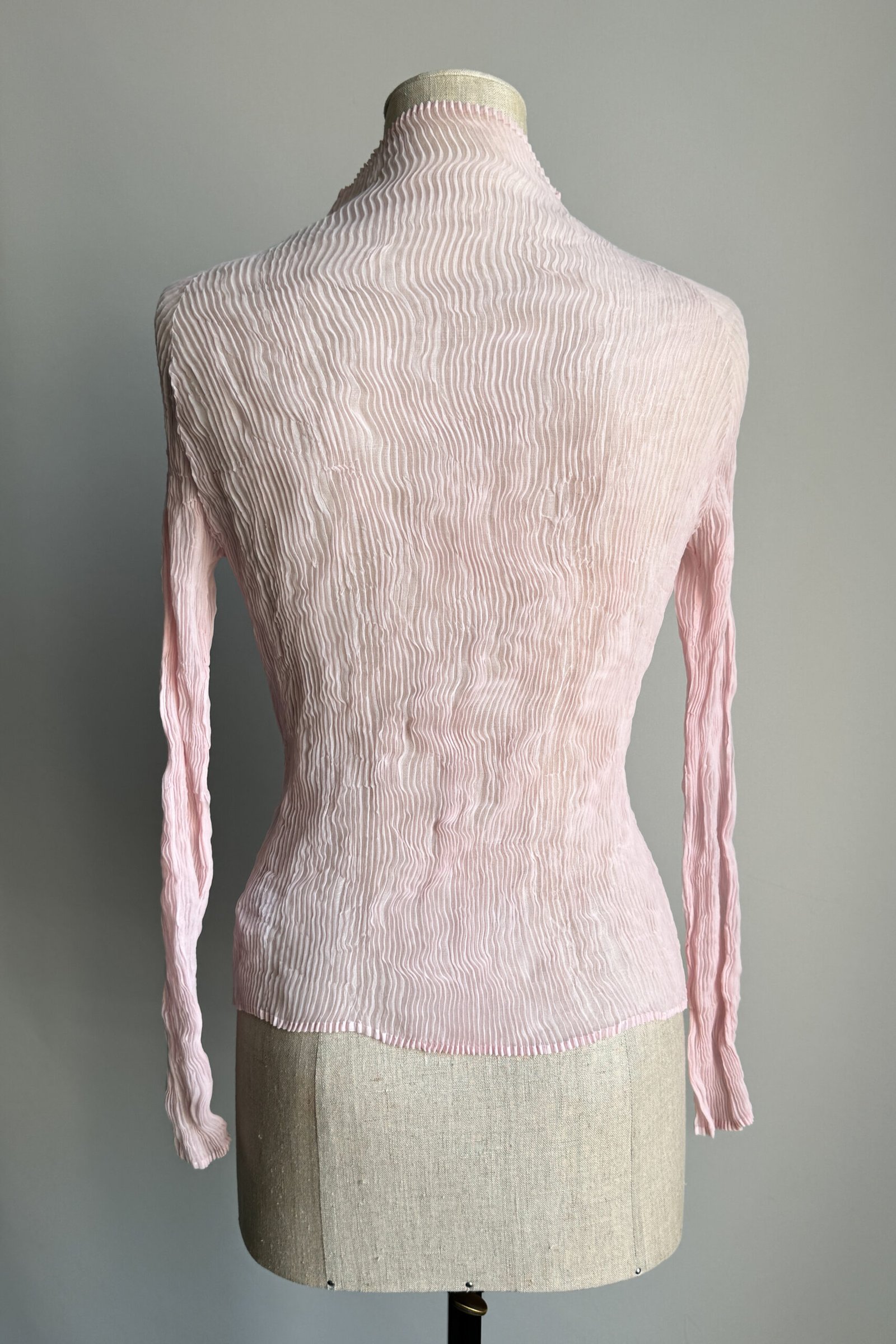 EMERIEU-issey-miyake-SS-1993-light-pink-pleats-long-sleeve-sheer-top-4